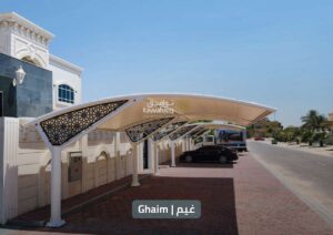 Tawafeeq car parking shades installed in sharjah residential area